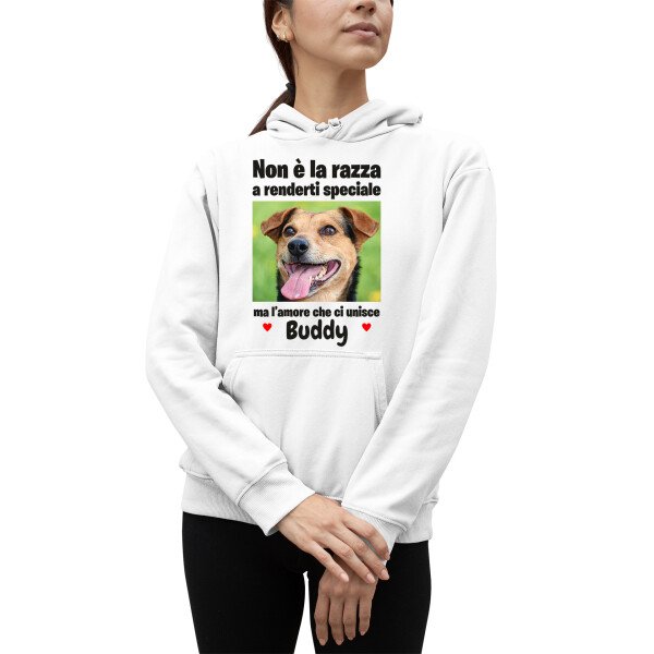 Felpa meticcio PERSONALIZZABILE senza razza amore PERSONALIZZA CON FOTO O LOGO E NOME felpa con cappuccio Donna divertenti