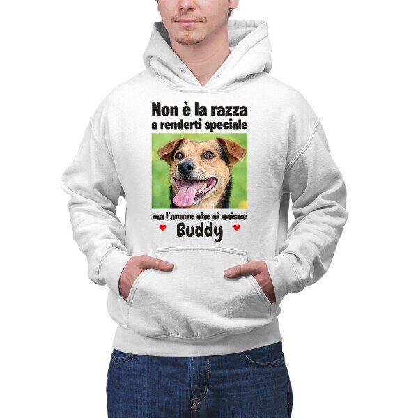 Felpa PERSONALIZZABILE cane fido PERSONALIZZA CON FOTO O LOGO E NOME felpa con cappuccio Uomo divertenti