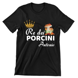 Maglietta Funghi PERSONALIZZABILE Porcini Re dei Porcini divertente Uomo