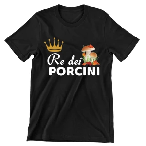 Maglietta Funghi Porcini Re dei Porcini divertente Uomo