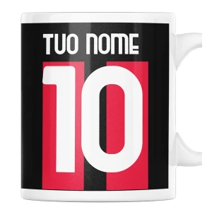 Tazza Mug PERSONALIZZA NOME E NUMERO rossonero tifoso Regalo Calcio