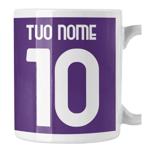 Tazza Mug PERSONALIZZA NOME E NUMERO viola tifoso Regalo Calcio