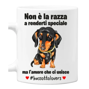 Tazza Bassotto Non è la razza che conta ma l'amore che ci unisce tazza mug divertenti