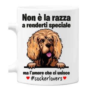 Tazza Cocker Non è la razza che conta ma l'amore che ci unisce tazza mug divertenti