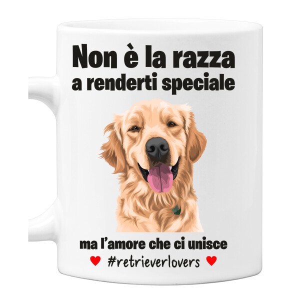 Tazza Golden Retriever Non è la razza che conta ma l'amore che ci unisce tazza mug divertenti