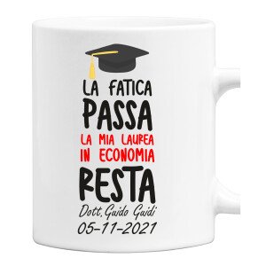 Fashwork Tazza Laurea Personalizzata Con Nome - Divertente Regalo Per Neo Laureata - Ceramica 11 Oz
