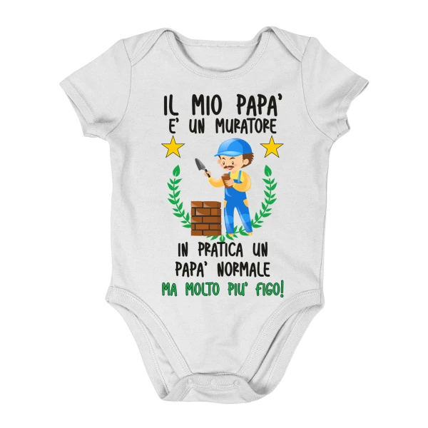 Body neonato PERSONALIZZABILE Muratore Papà Nonno Zio Padrino body neonato divertenti