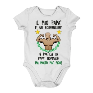 Body neonato PERSONALIZZABILE Bodybuilder Papà Nonno Zio Padrino body neonato divertenti