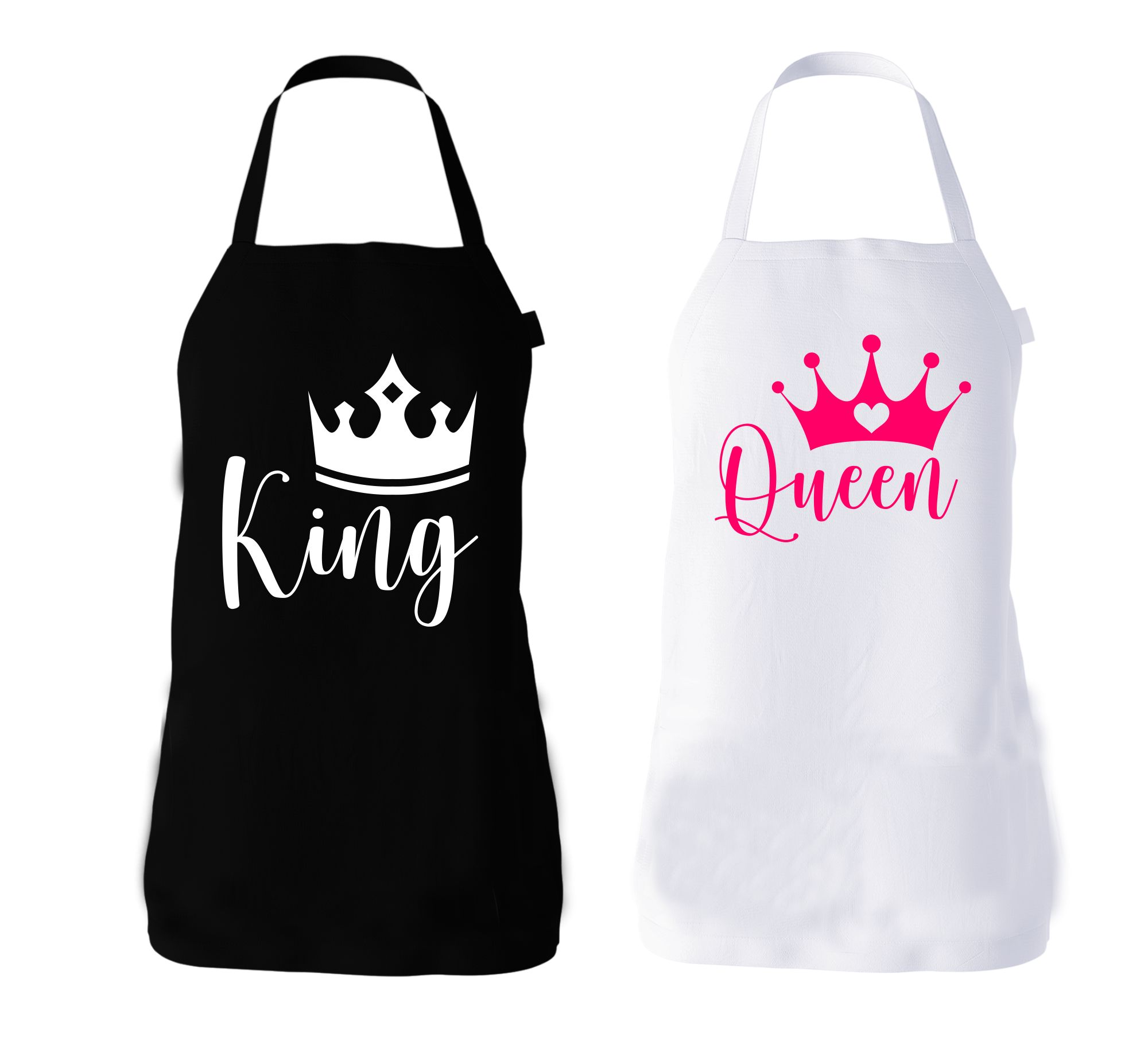 Set Coppia Grembiuli da cucina divertenti King Queen Idea Regalo Matrimonio  SanValentino Anniversario - ColorFamily