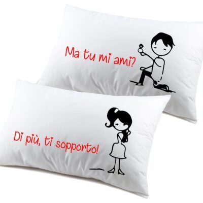 Coppia federe divertenti matrimoniali Ma tu mi ami? Ti sopporto Regalo Natale Compleanno SanValentino