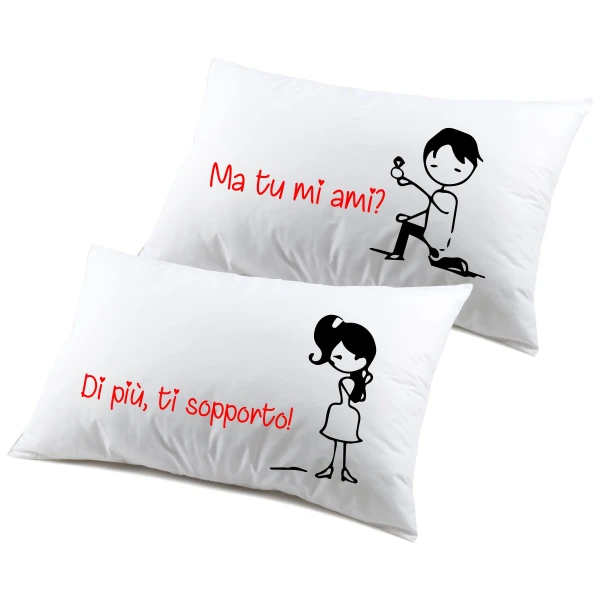 Coppia federe divertenti matrimoniali Ma tu mi ami? Ti sopporto Regalo Natale Compleanno SanValentino