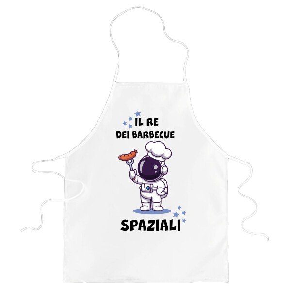 Grembiule da cucina divertenti il Re dei barbecue spaziali Idea Regalo BBQ Barbecue Serial Griller Birra Chef Cuoco