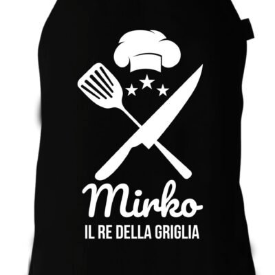 Grembiule cucina divertenti PERSONALIZZABILE il Re della griglia regalo humor chef cuoco griller barbecue pizza griglia