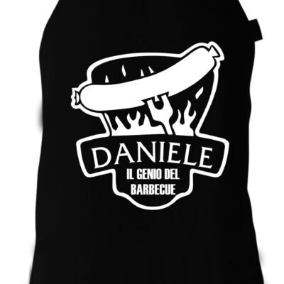 Grembiule cucina divertenti PERSONALIZZABILE il Genio del Barbecue regalo humor chef cuoco griller barbecue pizza griglia