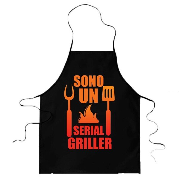 Grembiule da cucina divertenti Sono un Serial Griller Idea Regalo BBQ Barbecue Serial Griller Birra Chef Cuoco