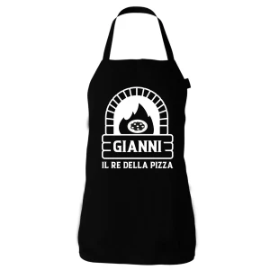Grembiule cucina divertenti PERSONALIZZABILE Il Re della pizza regalo humor chef cuoco griller barbecue pizza griglia