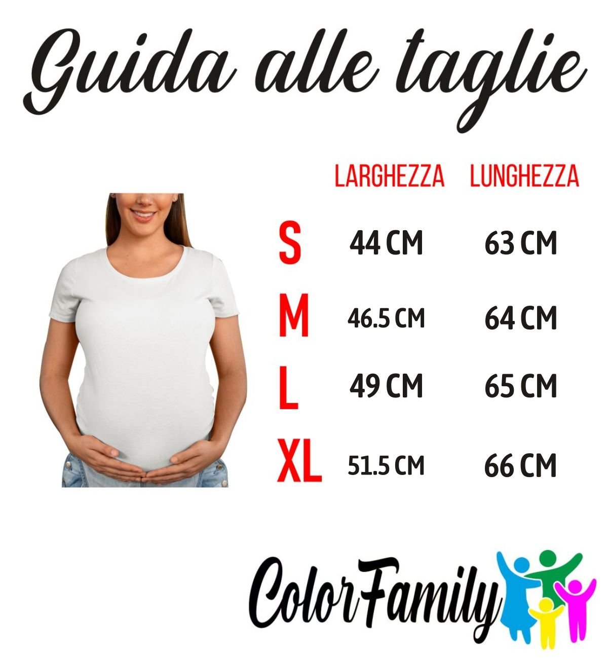 Maglietta Donna Colorfamily 100% Cotone Personalizzabile Per Natale | T-Shirt Natalizia Con Stampa E Nome