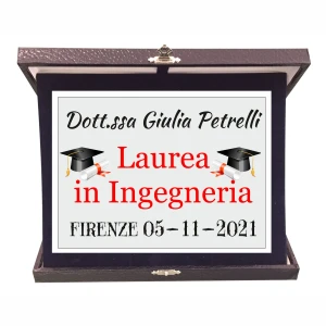 Targa Premio Laurea PERSONALIZZABILE con Nome, Facoltà e Data Regalo Laureato Laureata