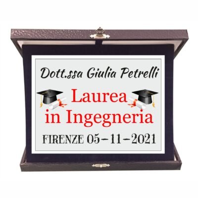 Targa Premio Laurea PERSONALIZZABILE con Nome, Facoltà e Data Regalo Laureato Laureata