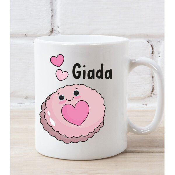 Coppia Tazze Mug Sanvalentino Personalizzabile Donut Biscotto Personalizza con nome Amore Innamorati Fidanzati Regalo Lui e Lei - immagine 3