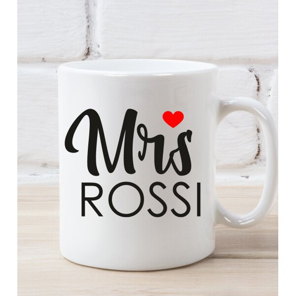 Coppia Tazze Mug Sanvalentino Personalizzabile Mr Mrs Personalizza con nome o cognome Amore Innamorati Fidanzati Regalo Lui e Lei - immagine 3