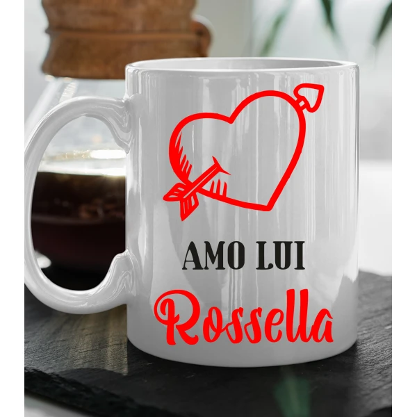 Coppia Tazze Mug Sanvalentino Personalizzabile Amo Lui Amo Lei Personalizza con nome Amore Innamorati Fidanzati Regalo Lui e Lei - immagine 5