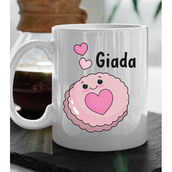 Coppia Tazze Mug Sanvalentino Personalizzabile Donut Biscotto Personalizza con nome Amore Innamorati Fidanzati Regalo Lui e Lei - immagine 5