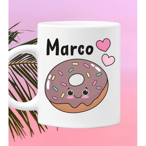 Coppia Tazze Mug Sanvalentino Personalizzabile Donut Biscotto Personalizza con nome Amore Innamorati Fidanzati Regalo Lui e Lei - immagine 6