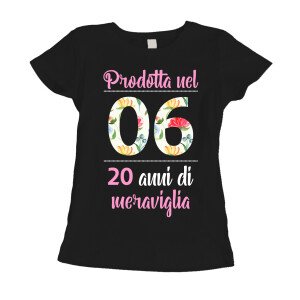Maglietta 20 anni Compleanno Donna Prodotta nel 2006, 20 anni di meraviglia - flower - summer