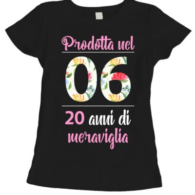 Maglietta 20 anni Compleanno Donna Prodotta nel 2006, 20 anni di meraviglia - flower - summer