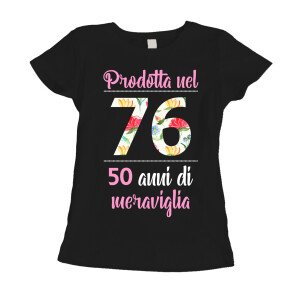 Maglietta 70 anni Compleanno Donna Prodotta nel 1956, 70 anni di meraviglia - flower - summer - manica corta