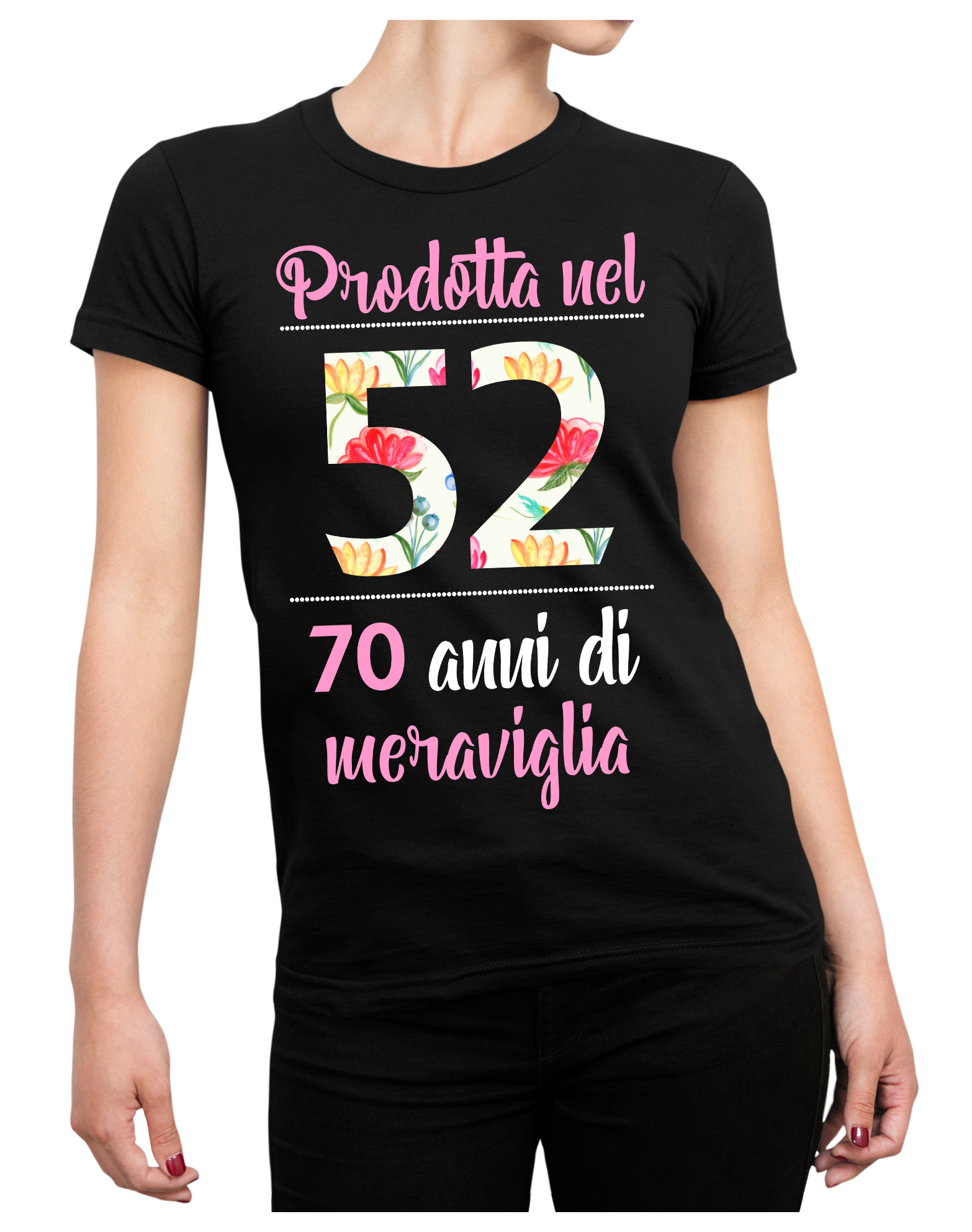 Maglietta 70 anni Compleanno Donna Prodotta nel 1952, 70 anni di meraviglia  - auguri regalo donna divertente - ColorFamily