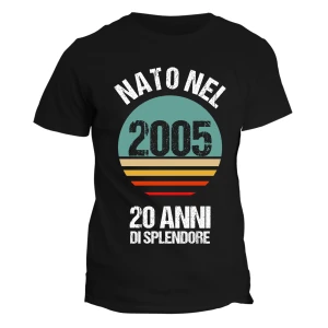 Maglietta 20 anni Compleanno Uomo Nato nel Anno Personalizzabile, 20 anni di splendore - idea regalo compleanno