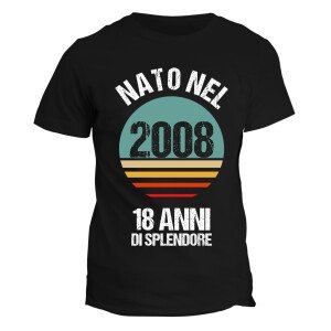 Maglietta 18 anni Compleanno Uomo Nato nel Anno Personalizzabile, 18 anni di splendore - idea regalo compleanno