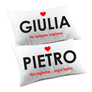 Regalo SanValentino Coppia di federe Personalizzabili matrimoniali Ho sempre ragione Divertenti Personalizza con Nome