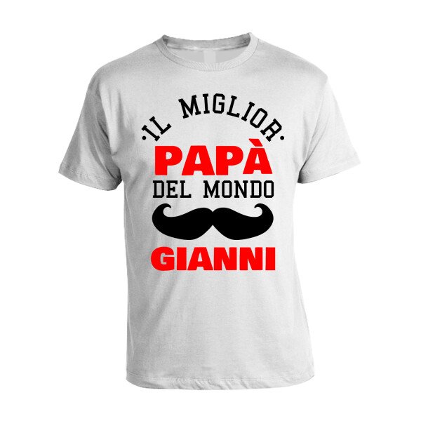 T-Shirt Maglietta PERSONALIZZABILE Papà il miglior papà del mondo