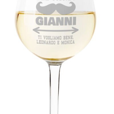 Calice Vino PERSONALIZZABILE Papà Festa del Papà Il miglior Papà del Mondo Ti vogliamo Bene ca 500 ml
