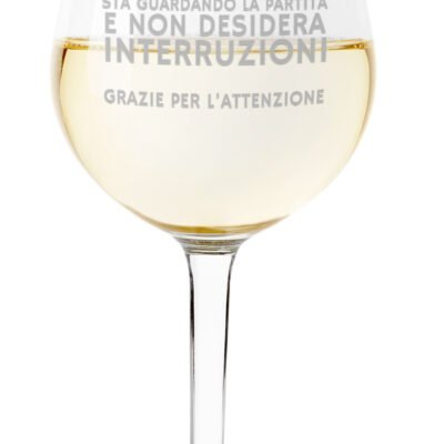 Calice Vino PERSONALIZZABILE Papà Festa del Papà Sta guardando la partita e non desidera interruzioni ca 500 ml
