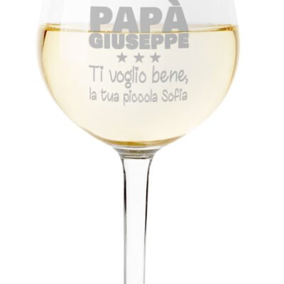Calice Vino PERSONALIZZABILE Papà Festa del Papà Il più grande regalo si chiama Papà ca 500 ml