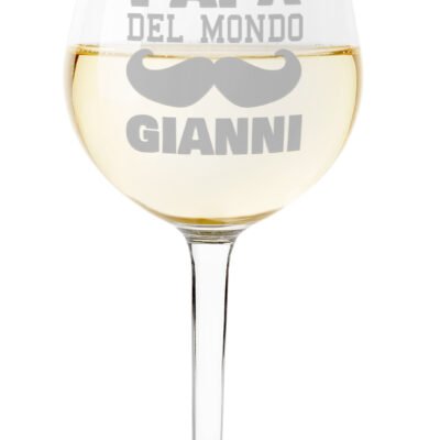 Calice Vino PERSONALIZZABILE Papà Festa del Papà Il miglior Papà del Mondo ca 500 ml