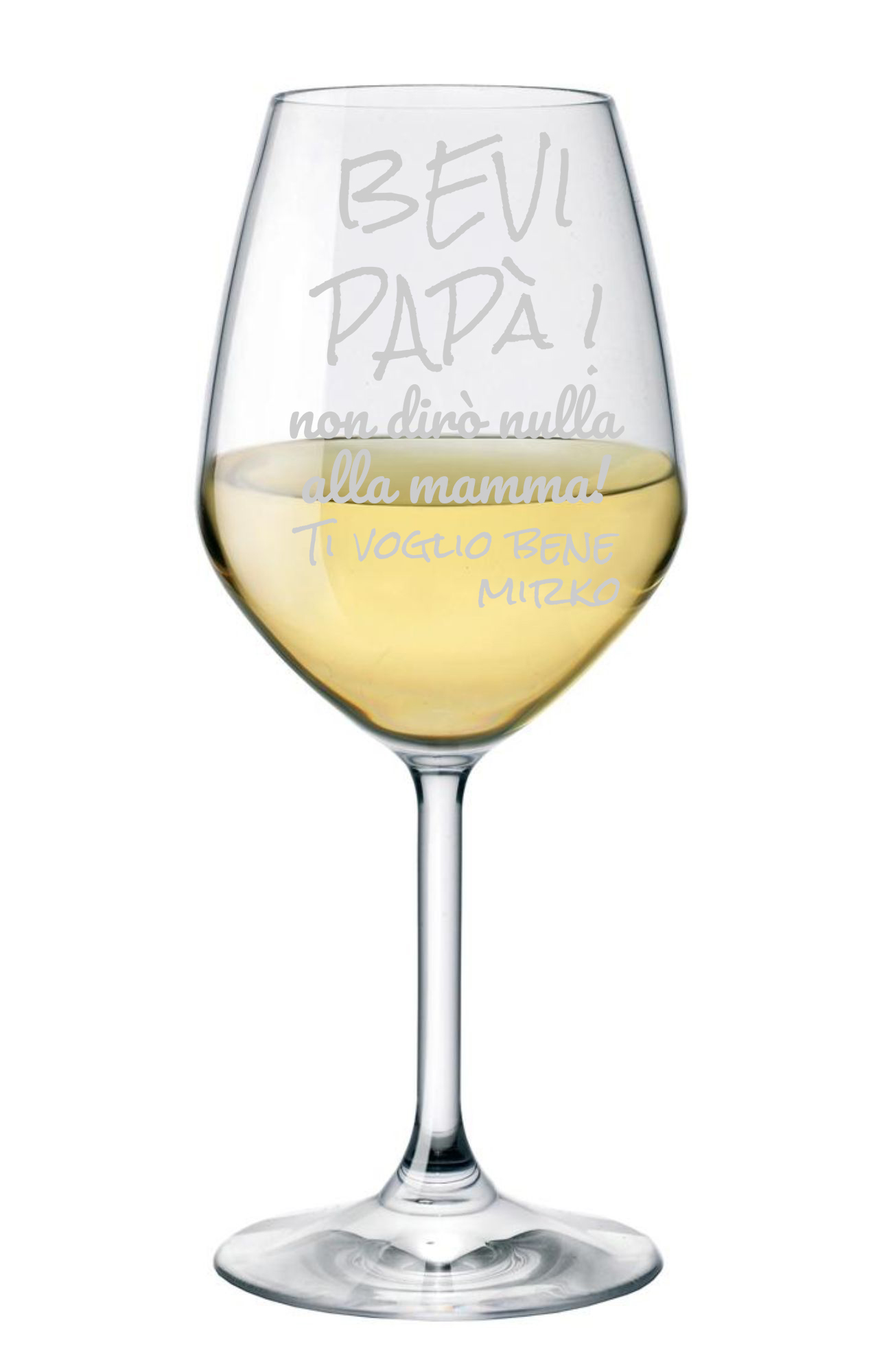 Bicchiere in Vetro Chiaro Nome Anno - Idea Regalo papà Il miglior papà dal Calice da Vino Personalizzato con Nome Incisione Festa del papà ca 500ml Regali Originali 