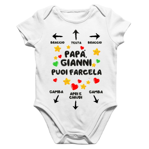 Body Papà PERSONALIZZABILE Neonato Papà Puoi Farcela Regalo Papà - immagine 2