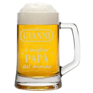 Boccale Birra PERSONALIZZABILE Papà Festa del Papà Il miglior Papà del Mondo ca 50 cl