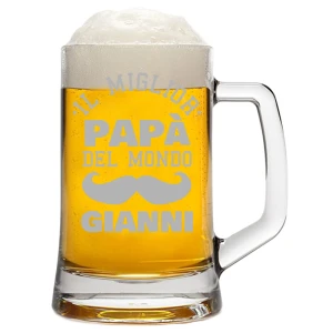 Boccale Birra PERSONALIZZABILE Regalo Papà Festa del Papà Il miglior Papà del Mondo ca 50 cl