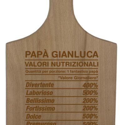 Tagliere Papà PERSONALIZZABILE festa del papà Valori nutrizionali Regalo papÃ