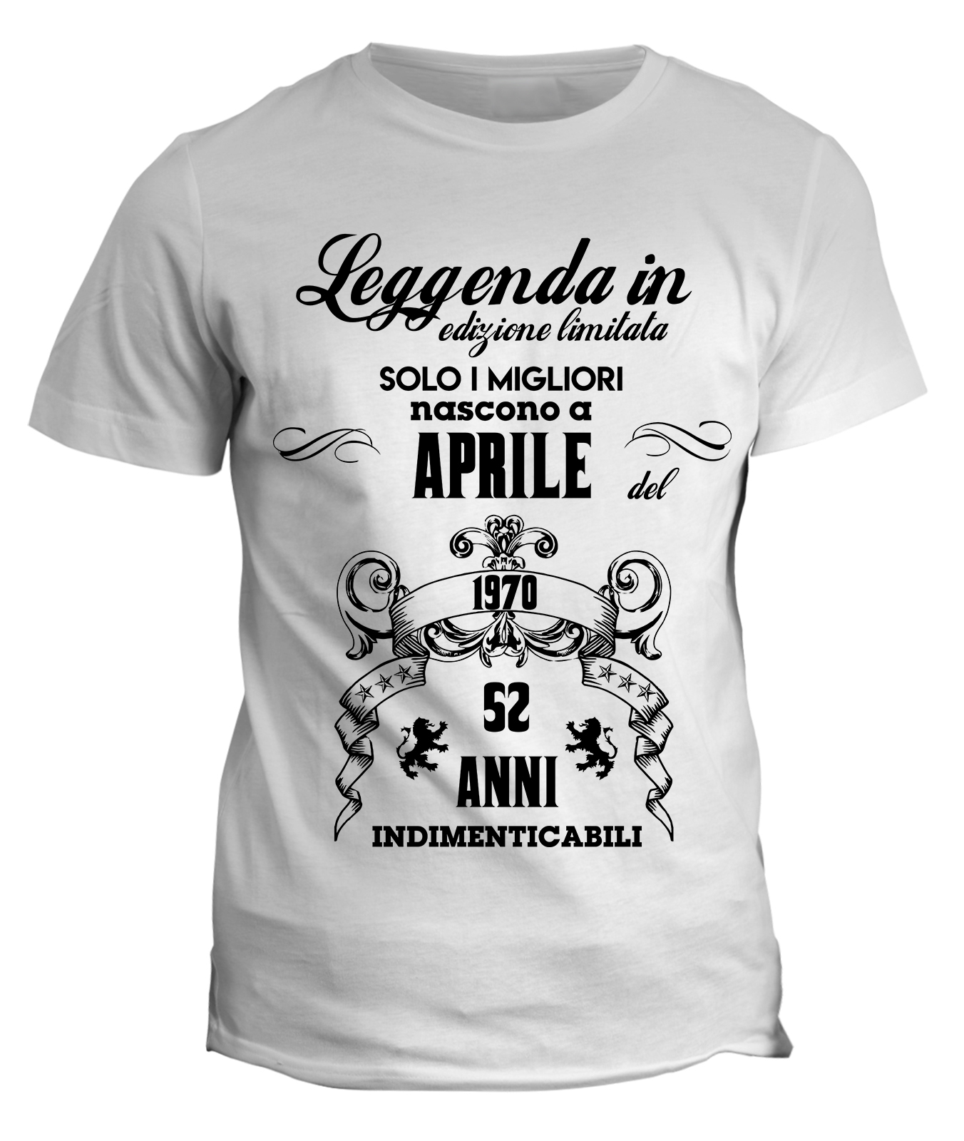 Maglietta Compleanno 52 Anni Uomo Donna Le Leggende Nascono ad Aprile del  1970 - Idea Regalo - ColorFamily