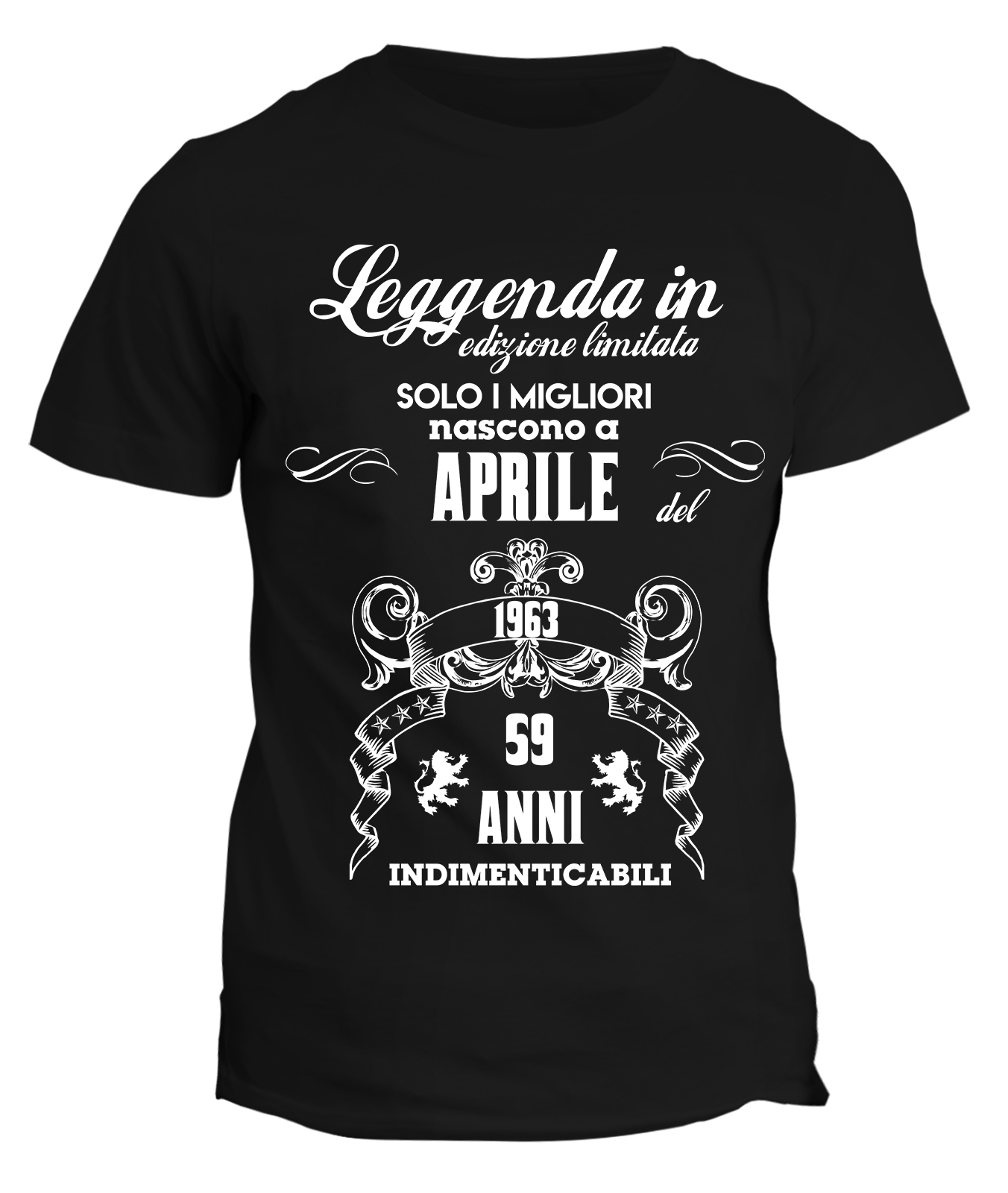 Maglietta Compleanno 59 Anni Uomo Donna Le Leggende Nascono ad Aprile del  1963 - Idea Regalo - ColorFamily