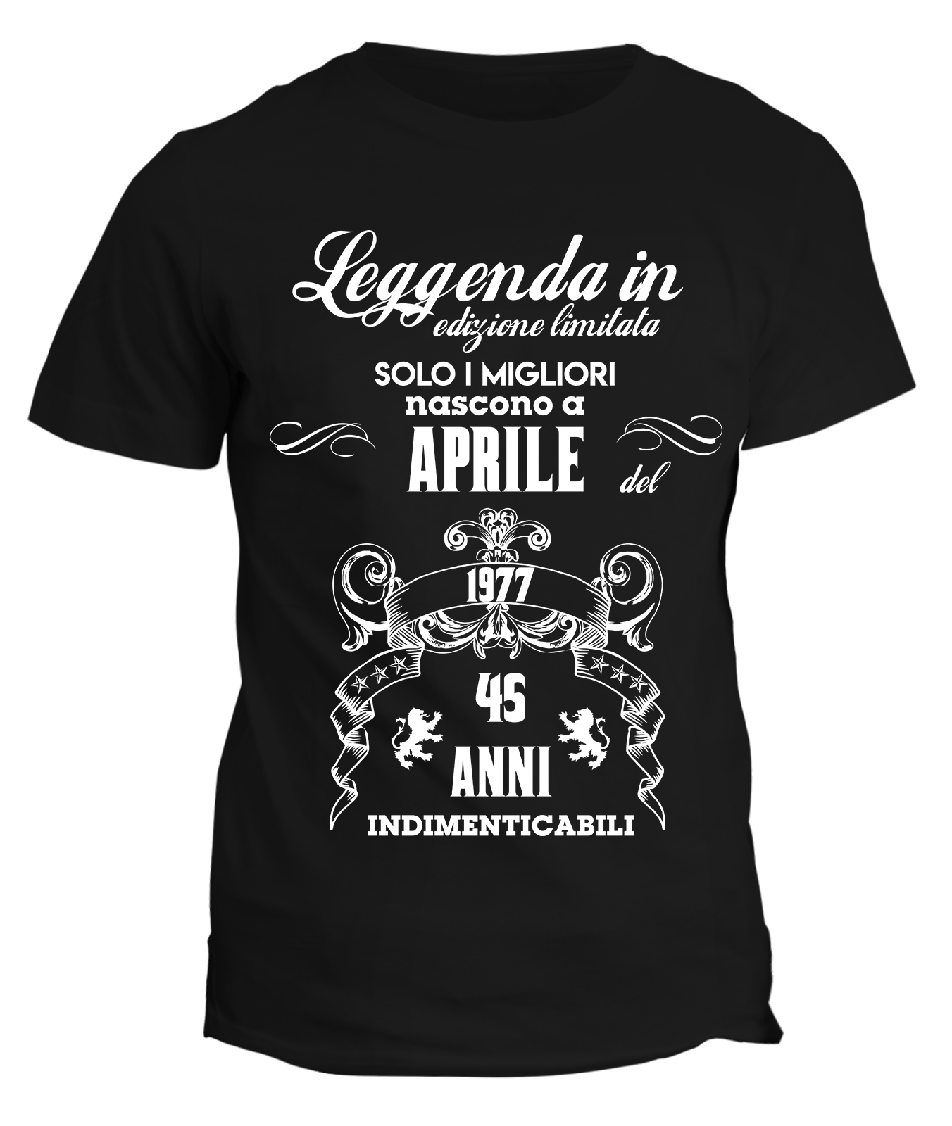 Maglietta Compleanno 45 Anni Uomo Donna Le Leggende Nascono ad Aprile del  1977 - Idea Regalo - ColorFamily