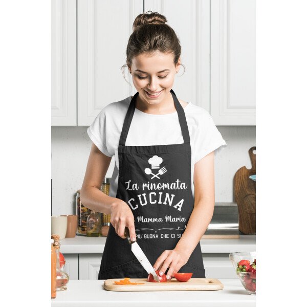 Grembiule da Cucina PERSONALIZZABILE Mamma divertenti La rinomata cucina da Mamma Regalo Mamma - immagine 2