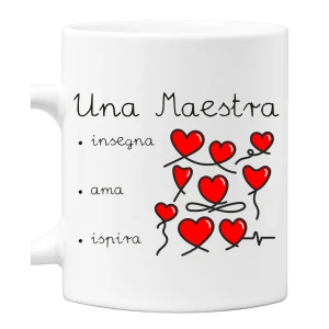 Tazza Maestra Regalo Maestra Migliore del Mondo Grazie Maestra Sei Unica Ti vogliamo bene Tanti Auguri Fine Anno Scolastico Mug in ceramica